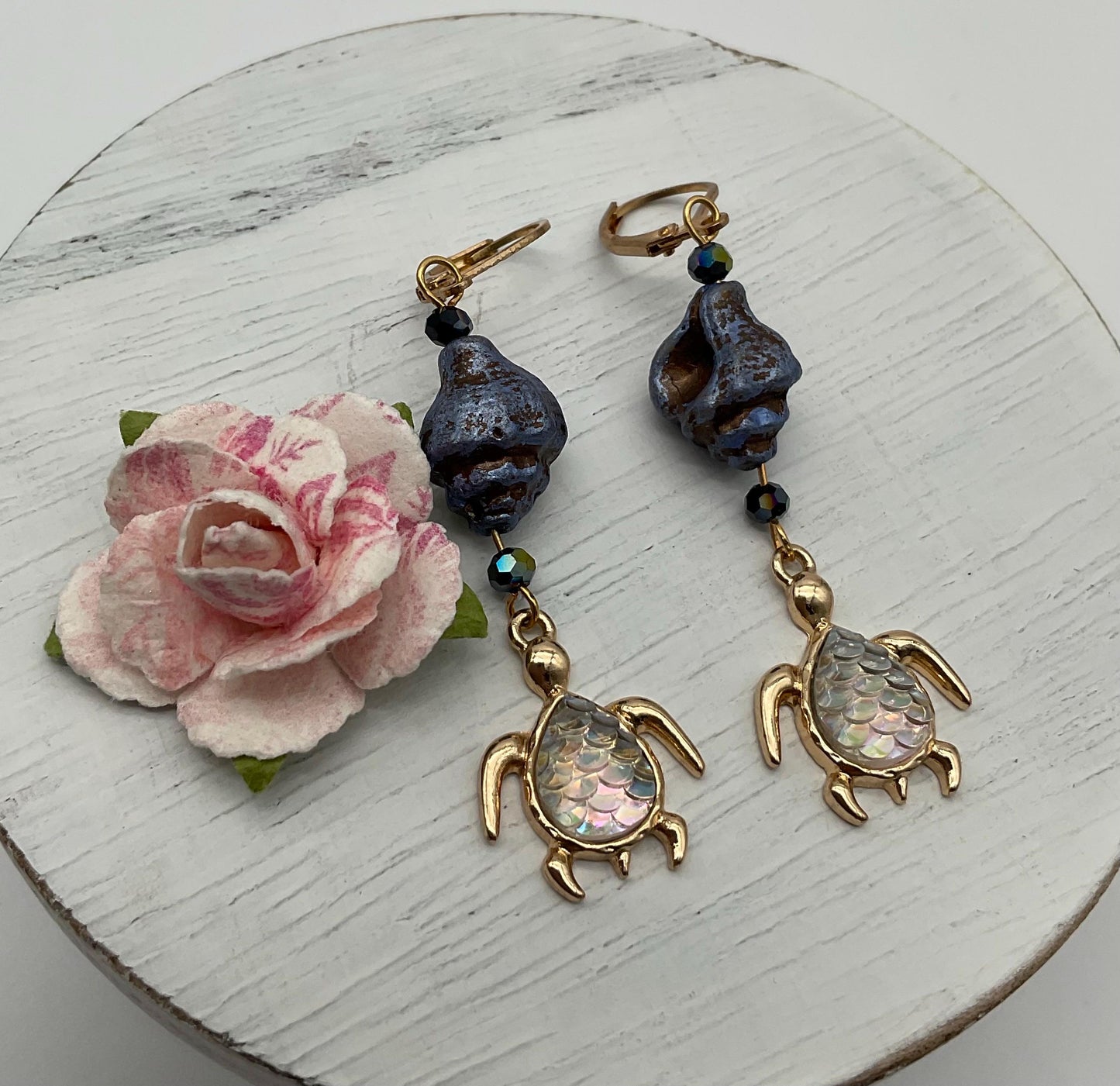 Ocean Theam Turtle and Shell Earrings