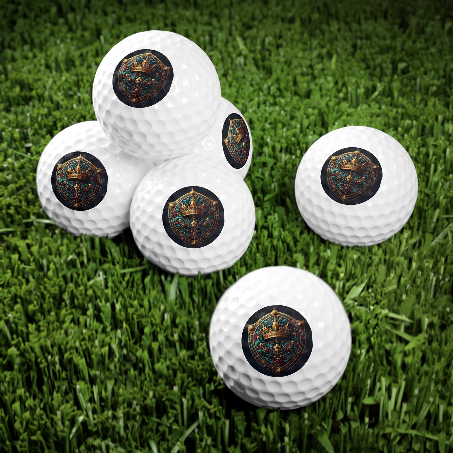 Crown Golf Balls, High Quality 6pcs Set - Father's Day Gift, Golfing Accessories, Sports Equipment, Golf Lover Present, Custom Golf