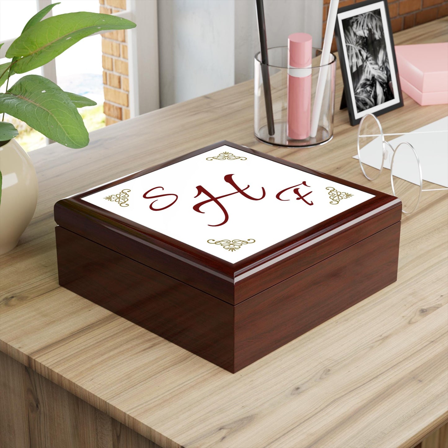 Monogrammed Jewelry Box, Personalized Keepsake Holder, Custom Wooden Organizer, Engraved Jewelry Storage Case, Gift for Her