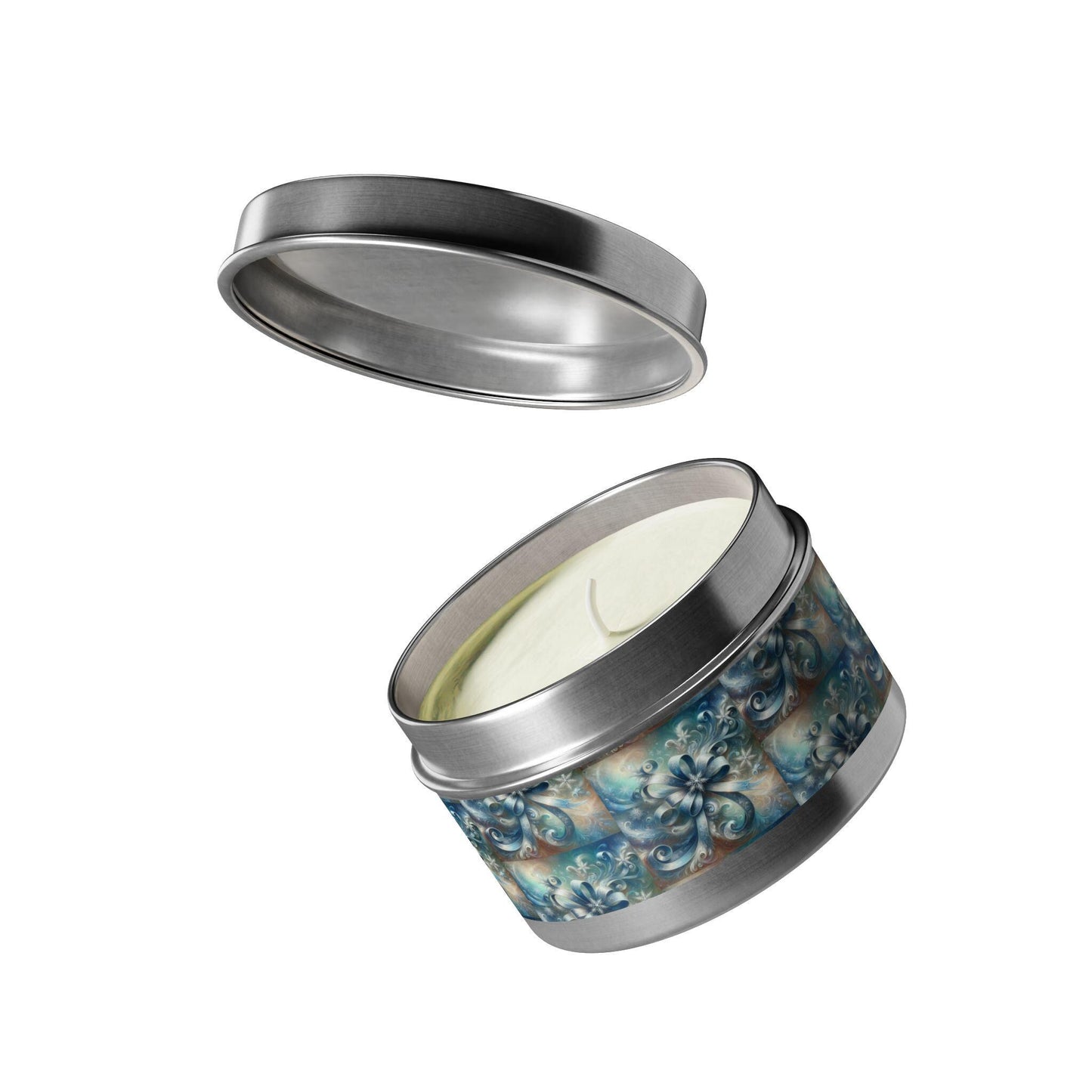 Tin Candles - Ribbon Christmas Candle