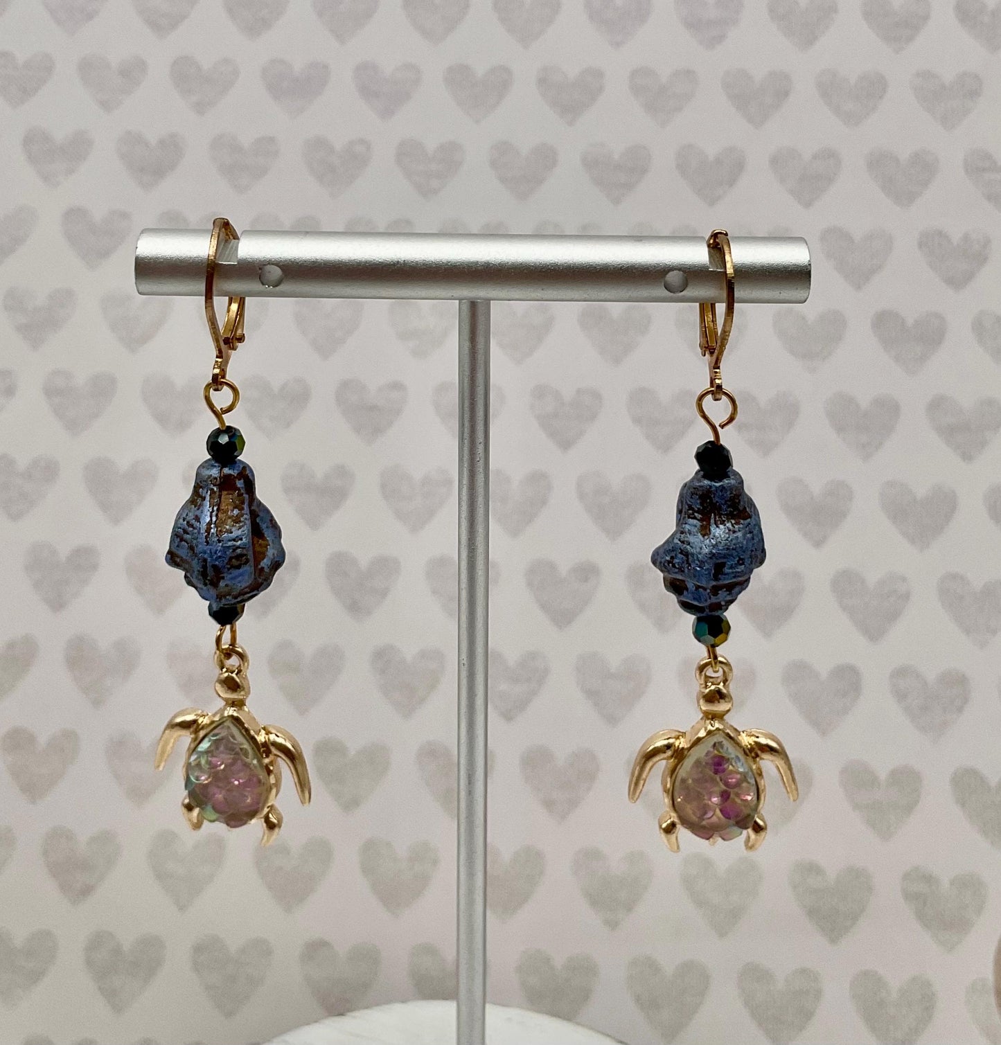 Ocean Theam Turtle and Shell Earrings