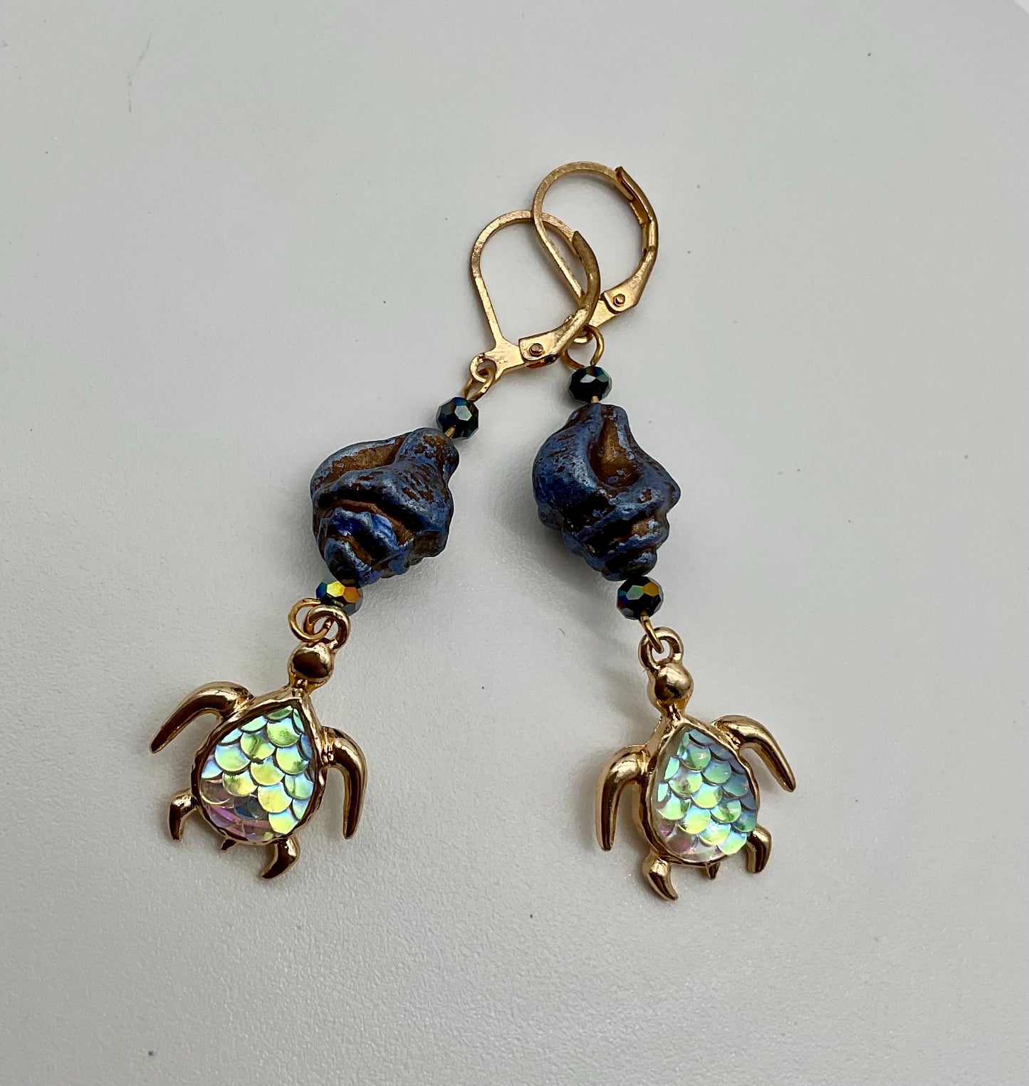 Ocean Theam Turtle and Shell Earrings