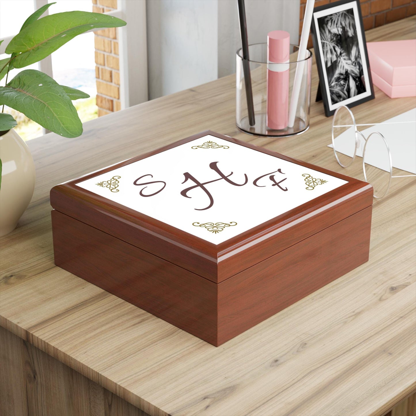 Monogrammed Jewelry Box, Personalized Keepsake Holder, Custom Wooden Organizer, Engraved Jewelry Storage Case, Gift for Her