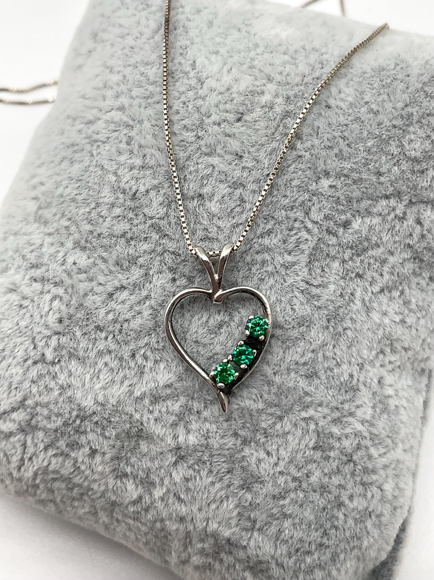 925 Sterling Silver Heart Pendant Charm with Genuime Crystal Necklace on 18” Sterling Silver Chain - Aqua or Blue - Valentine’s Gift