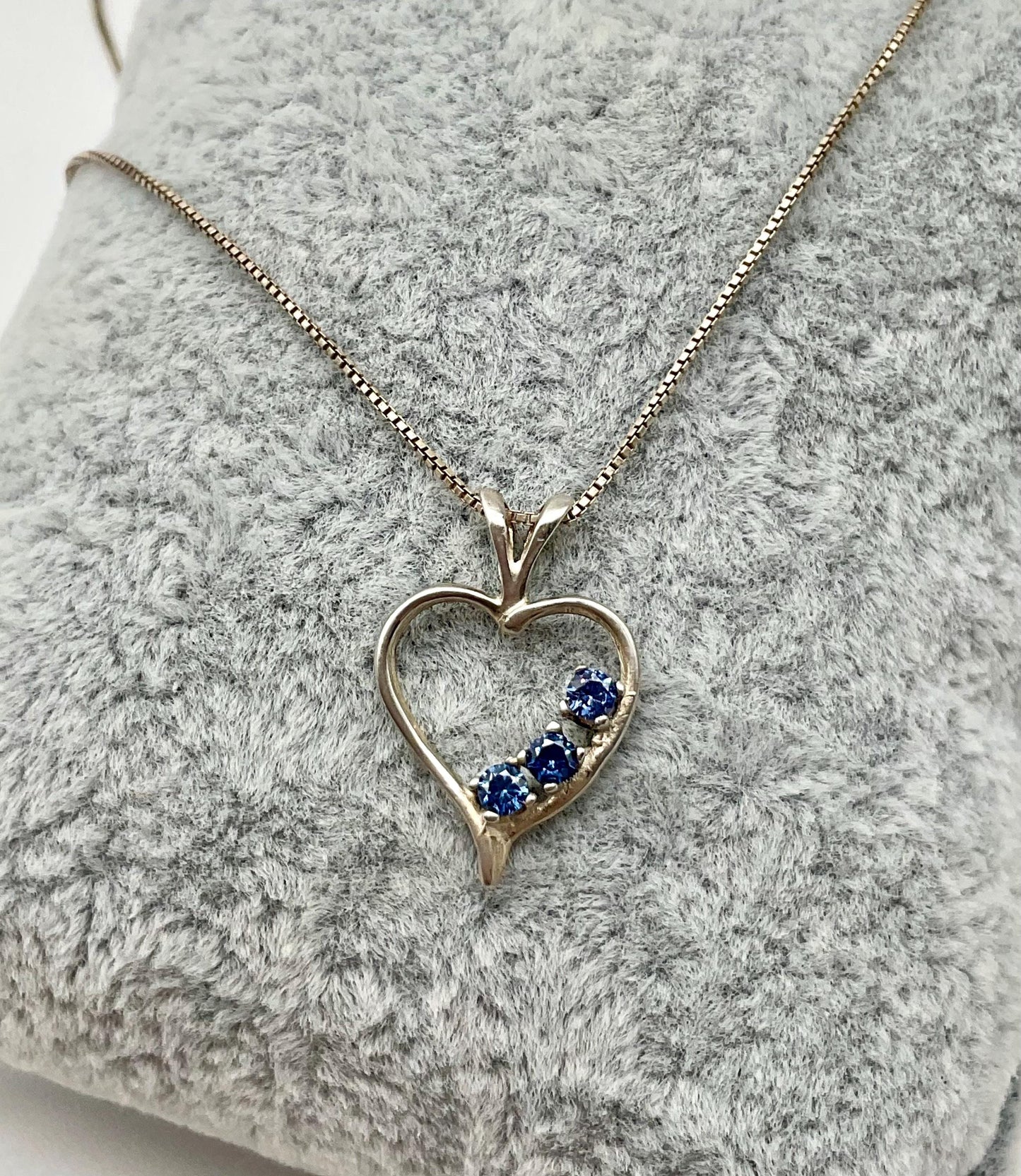 925 Sterling Silver Heart Pendant Charm with Genuime Crystal Necklace on 18” Sterling Silver Chain - Aqua or Blue - Valentine’s Gift