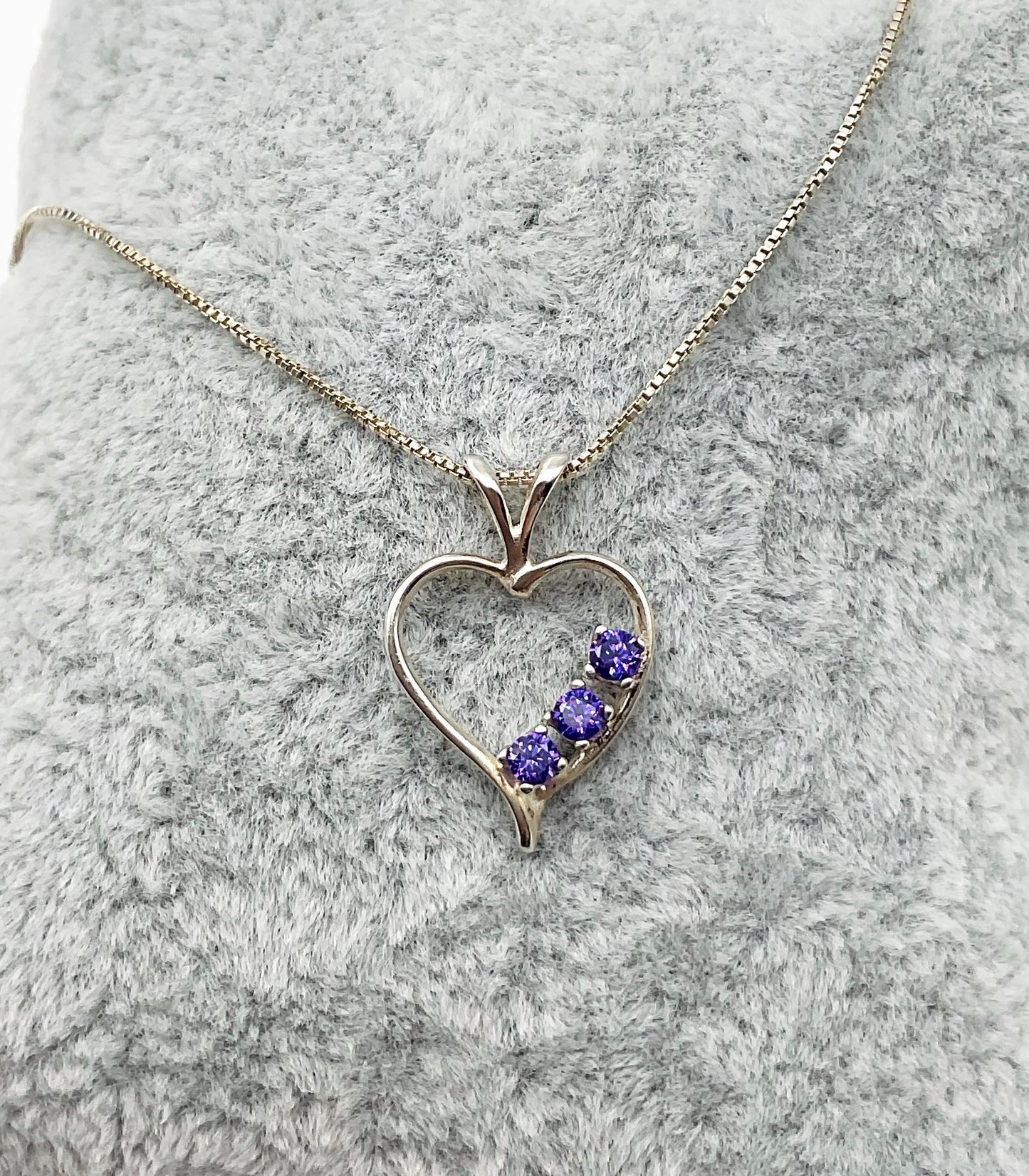 925 Sterling Silver Heart Pendant Charm with Genuime Crystal Necklace on 18” Sterling Silver Chain - Aqua or Blue - Valentine’s Gift