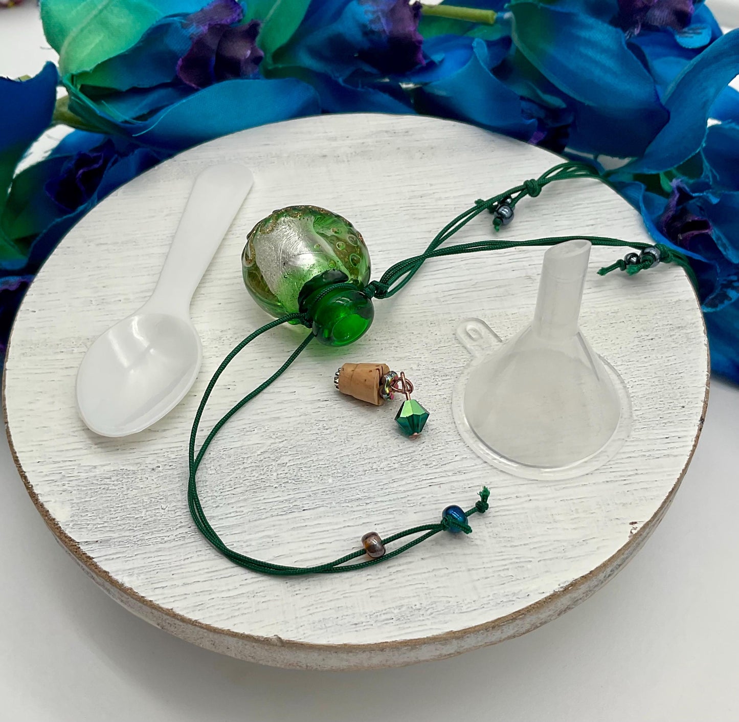 Glass Ash Urn Necklace Charm Birthstone with Personalization for Male or Female Cremation Funeral Memorial Necklace - Green