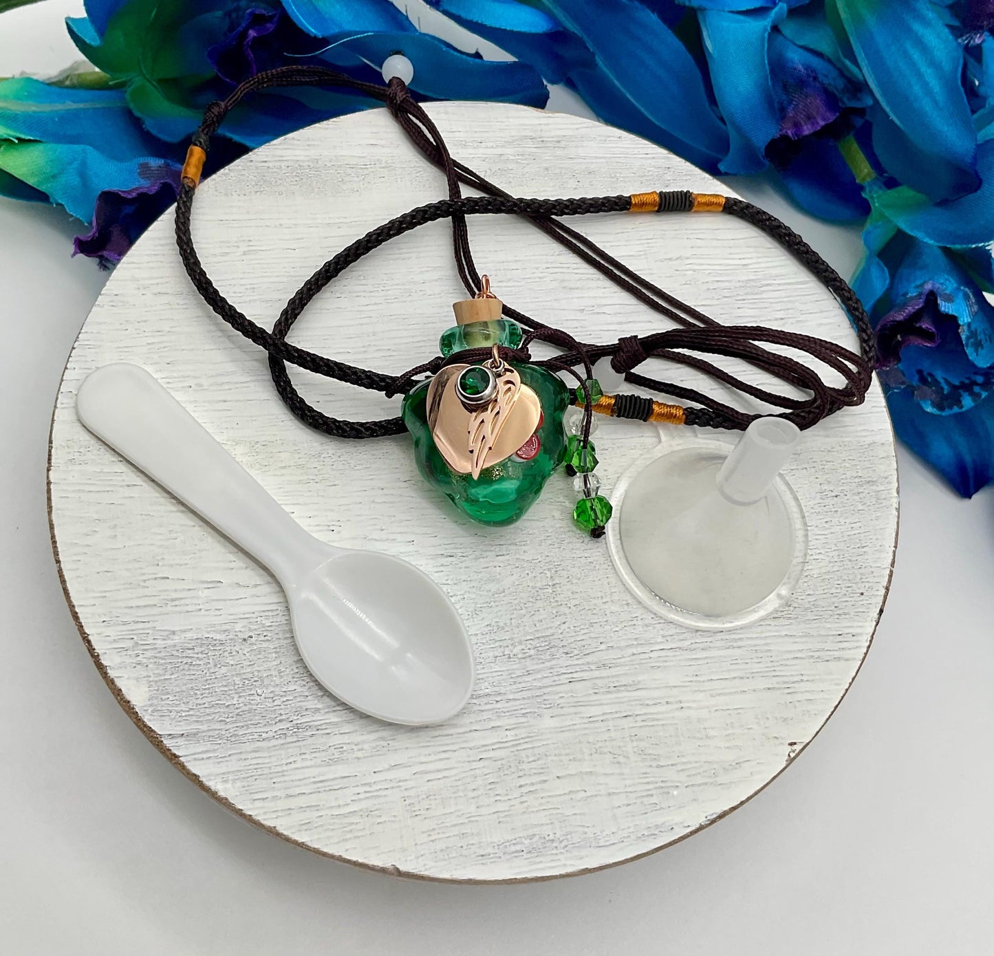 Glass Ash Urn Necklace Charm Birthstone with Personalization for Male or Female Cremation Funeral Memorial Necklace - Green