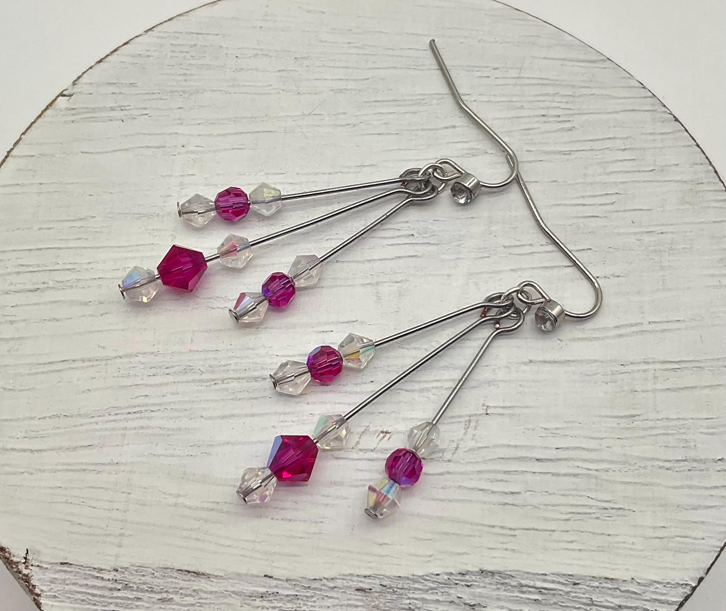 Genuine Crystal Dangle Earrings in Assorted Colors
