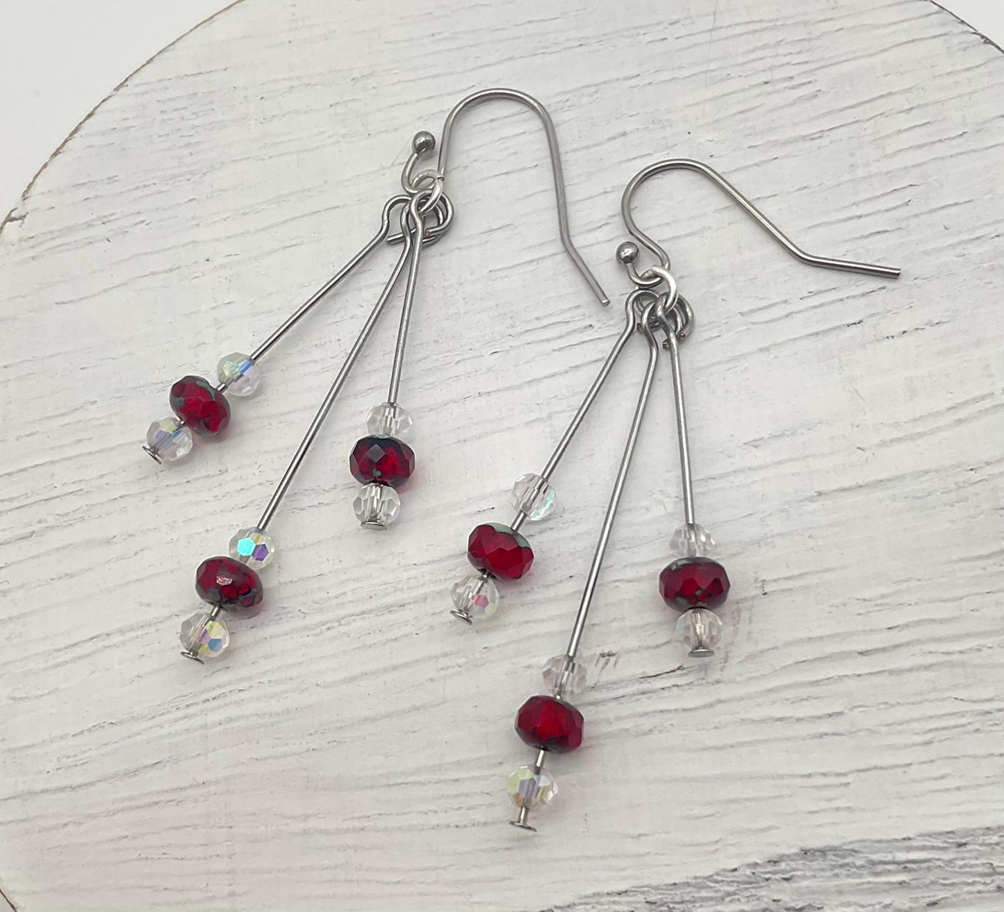 Genuine Crystal Dangle Earrings in Assorted Colors