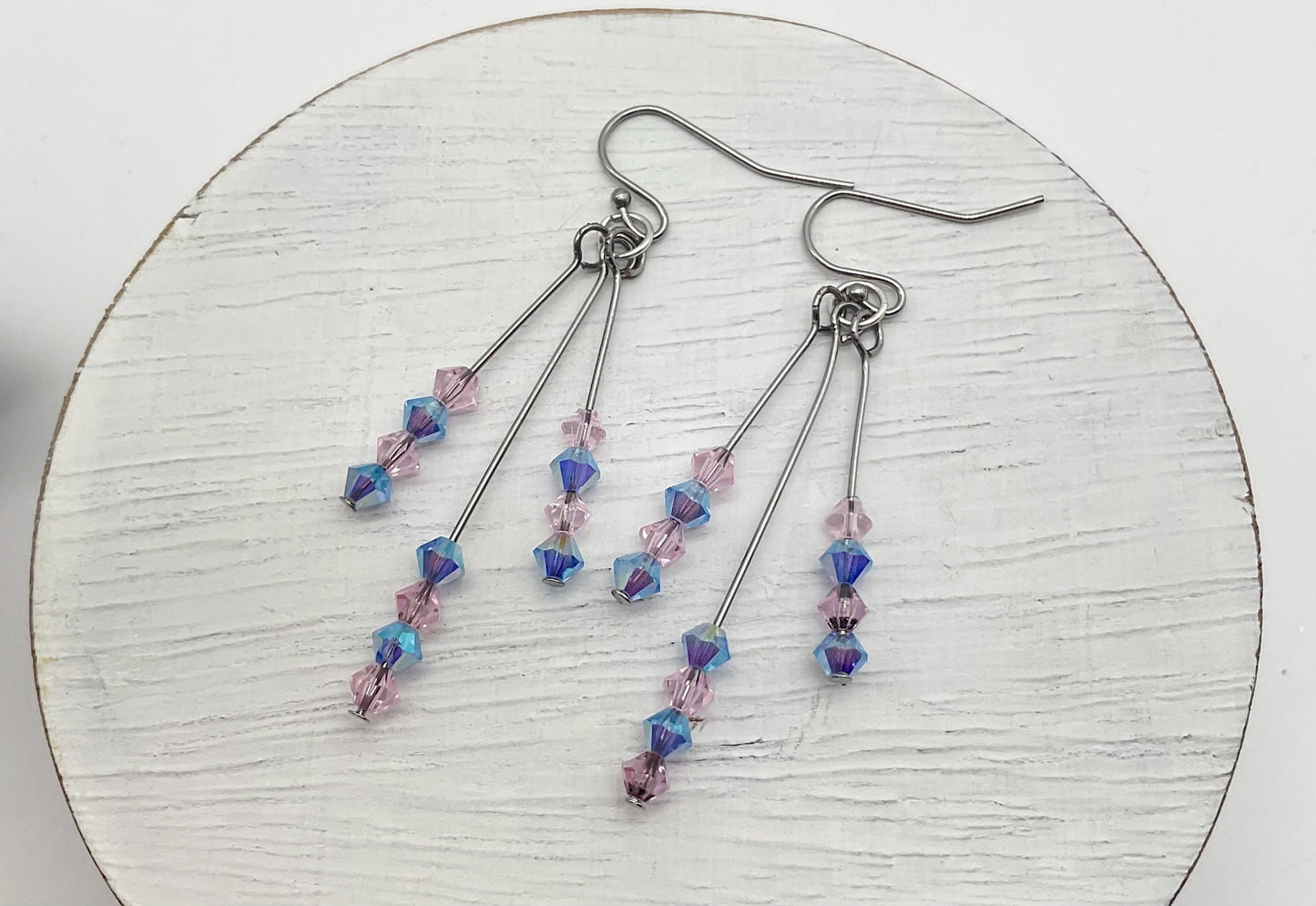Genuine Crystal Dangle Earrings in Assorted Colors