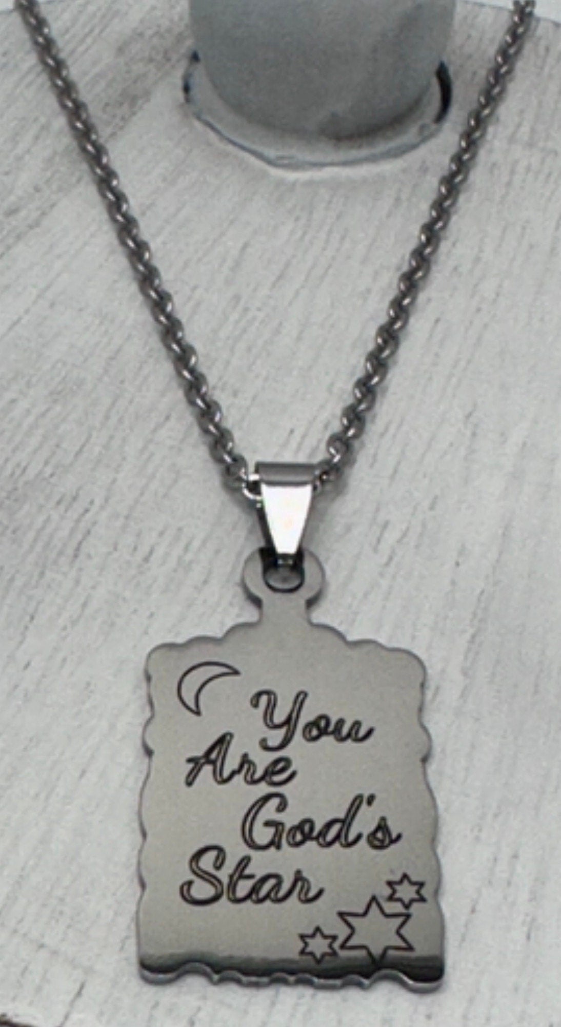 Personalized Stainless Steel Charm Necklace or Key Chain