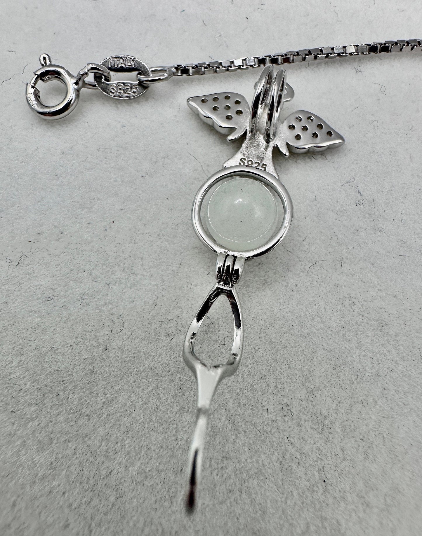 Angel Pendent with Birthstone on a Sterling Silver 18” Necklace