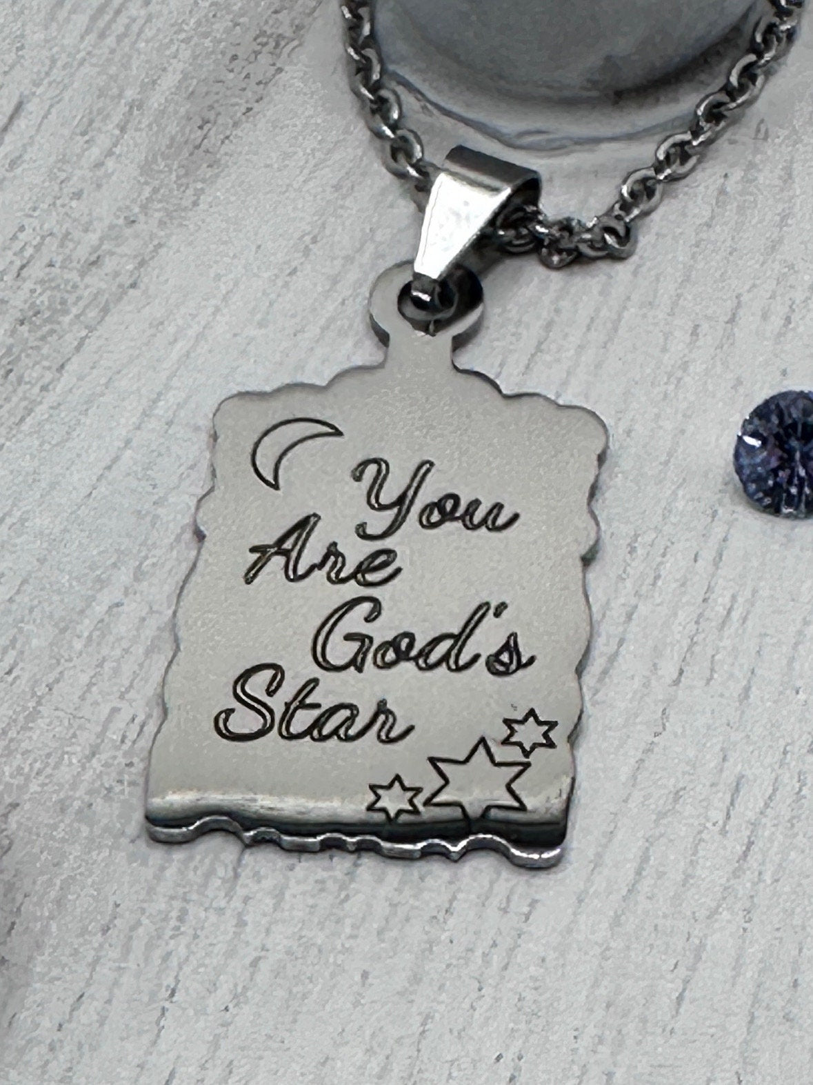 Personalized Stainless Steel Charm Necklace or Key Chain