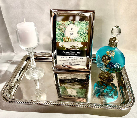 Ash Urn Set - Angel Ash Urn for Child Human Ashes - Personalized Tray with Candle and Photo Frame Funeral Memorial