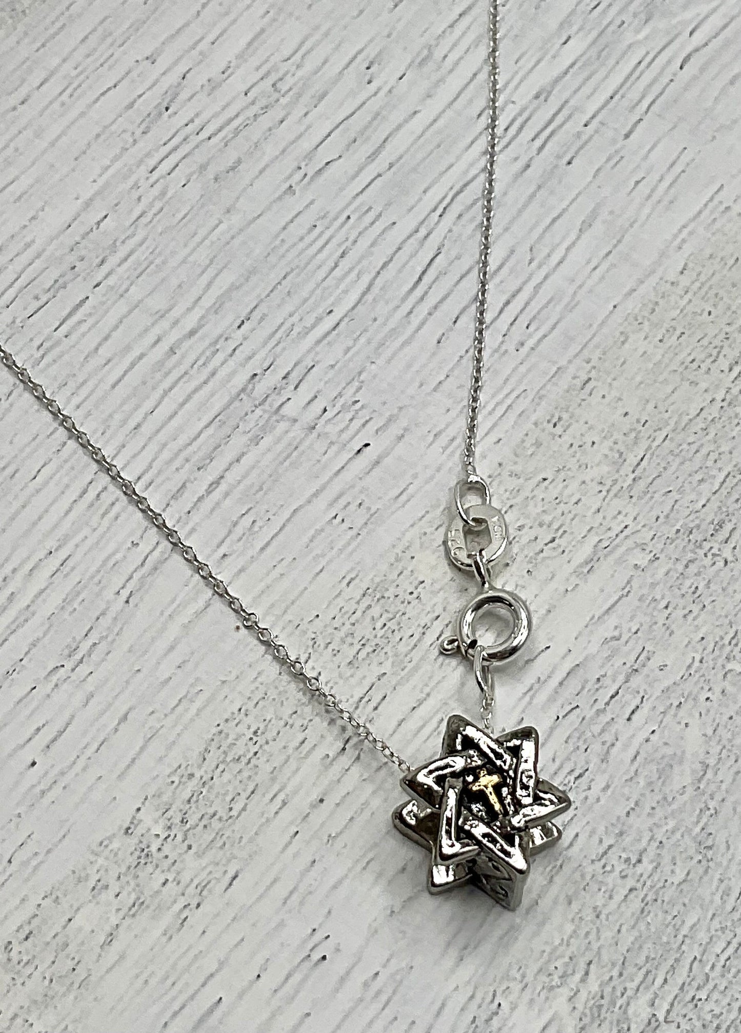 Star of David Cross Christian Religious Necklace on an 18” 925 Sterling Silver Chain