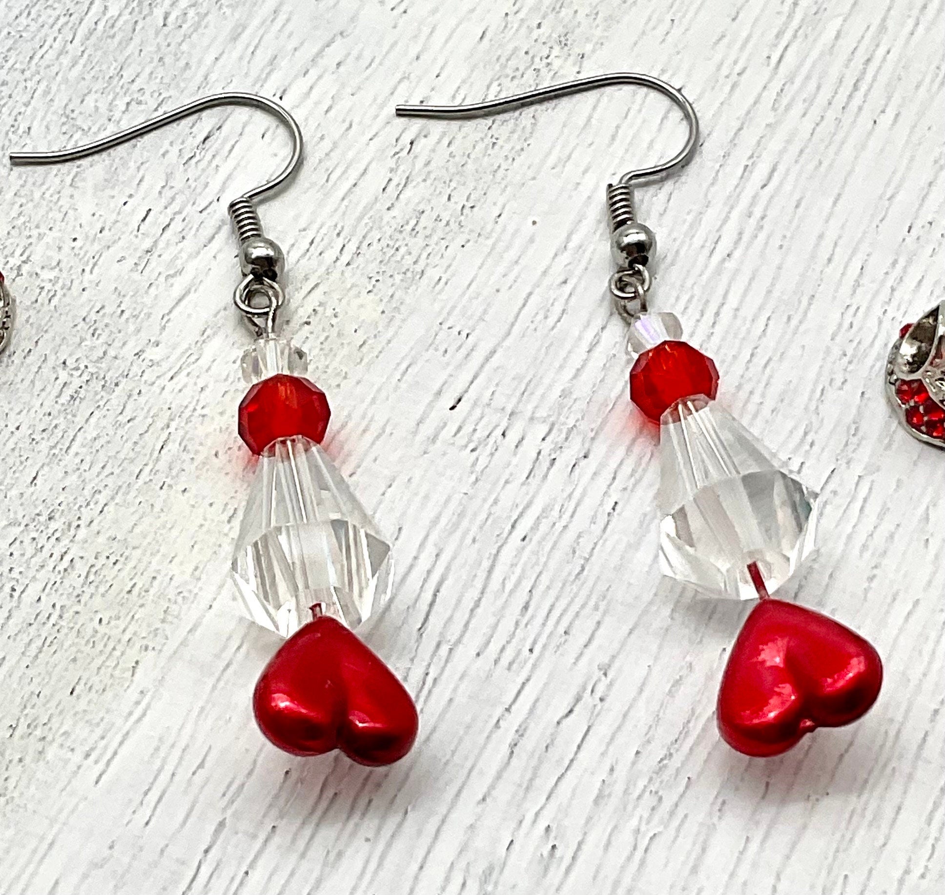 Red Christmas - Holiday Christmas Tree Drop Dangle Earrings