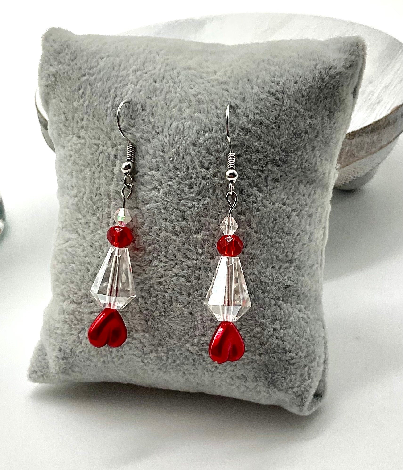 Red Christmas - Holiday Christmas Tree Drop Dangle Earrings