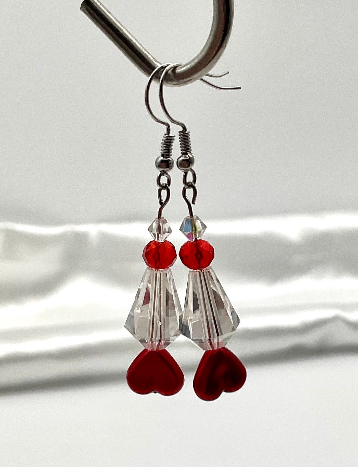 Red Christmas - Holiday Christmas Tree Drop Dangle Earrings