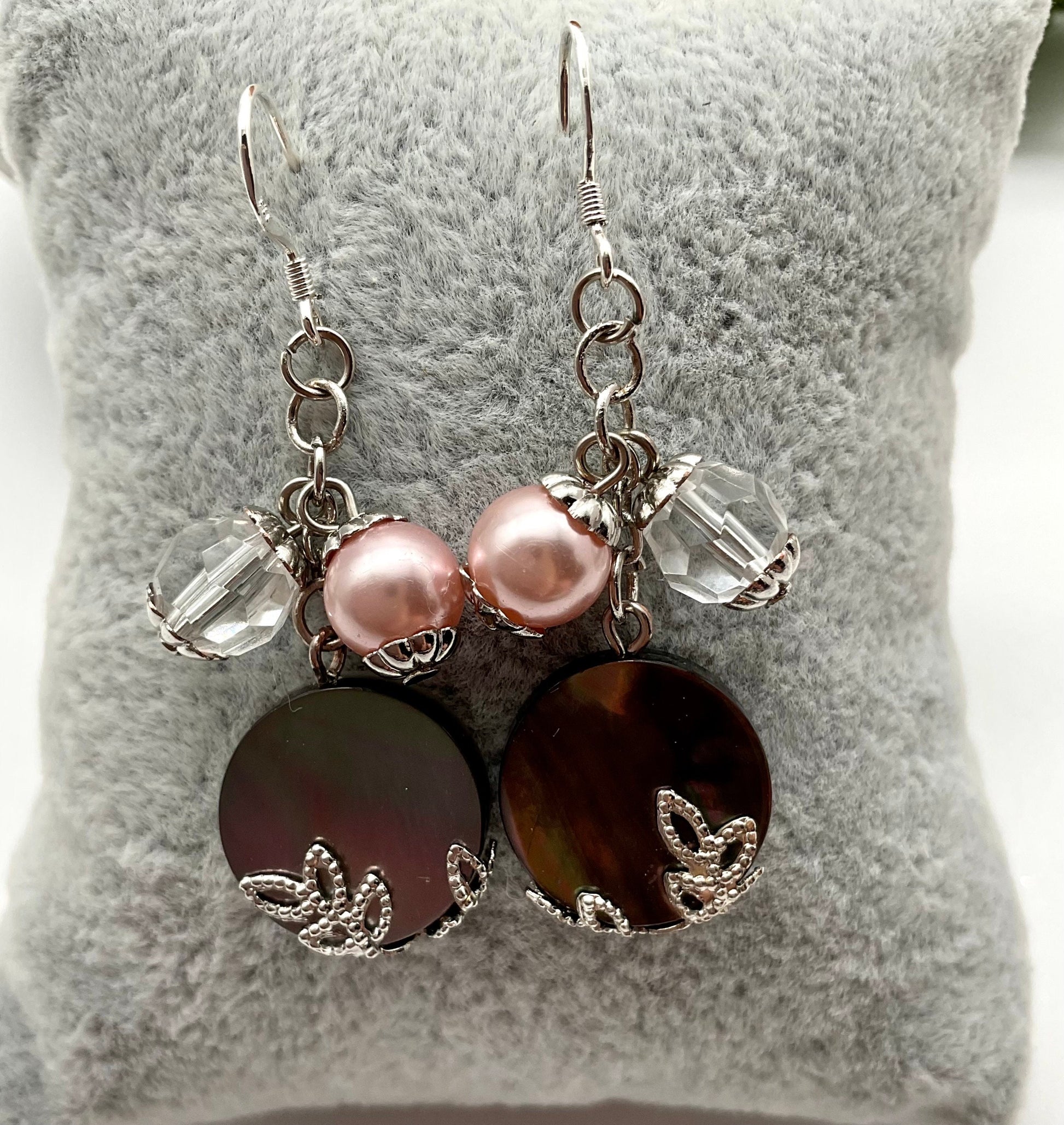 Mother of Pearl Dangle Earrings with Sterling Silver Ear Wires