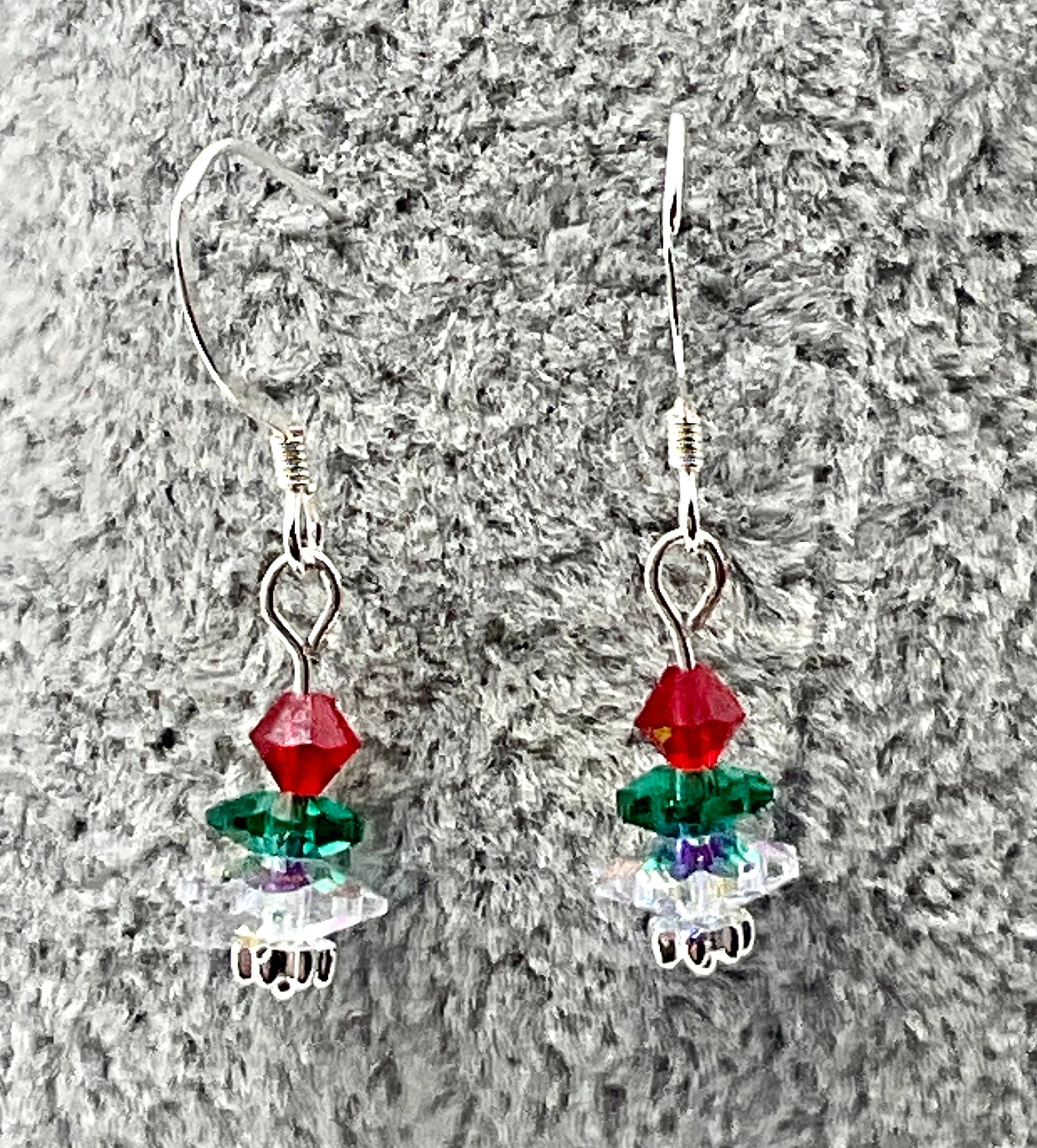 Festive Holiday Theme Christmas Tree Crystal Jewelry Set