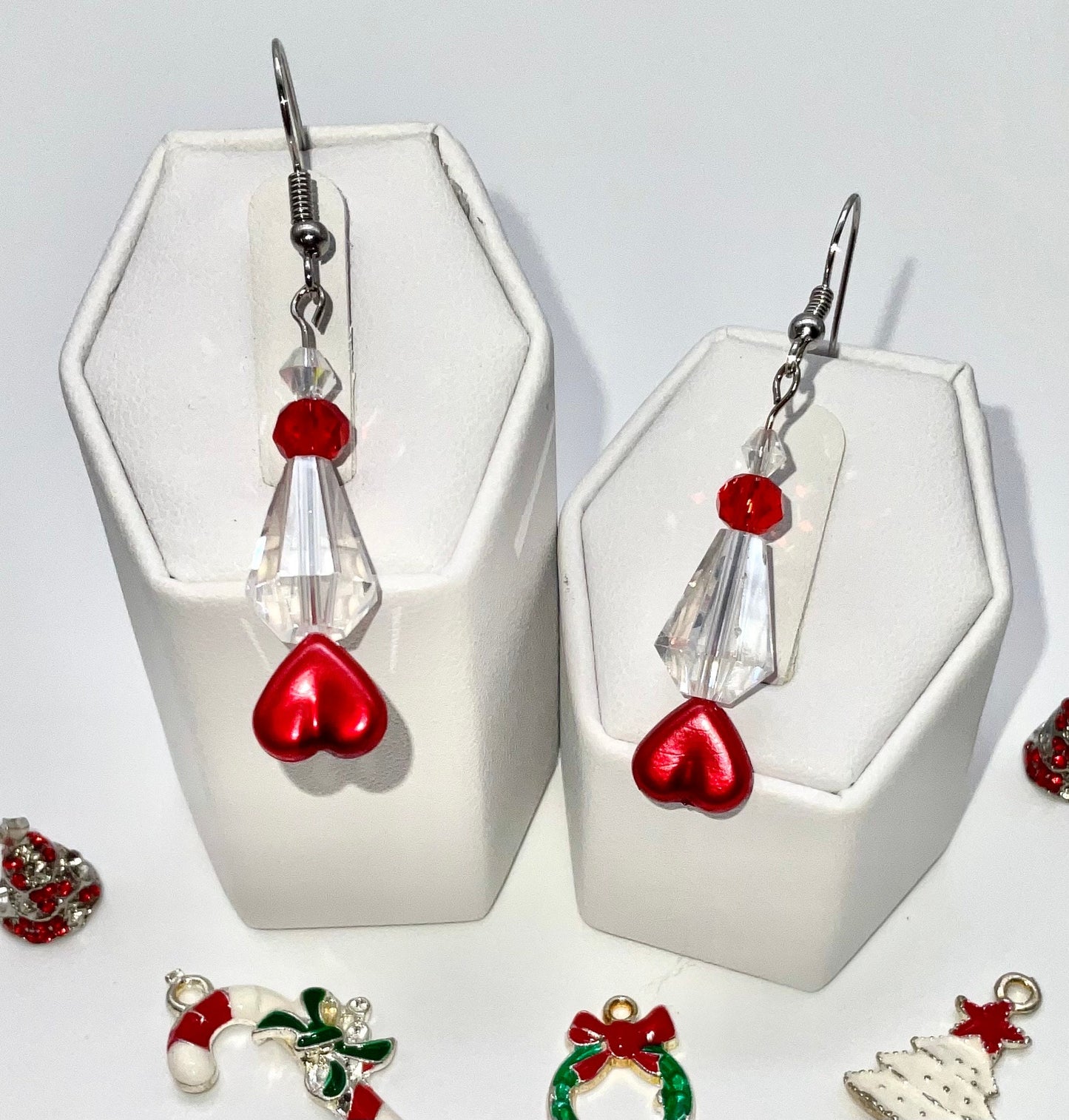 Red Christmas - Holiday Christmas Tree Drop Dangle Earrings