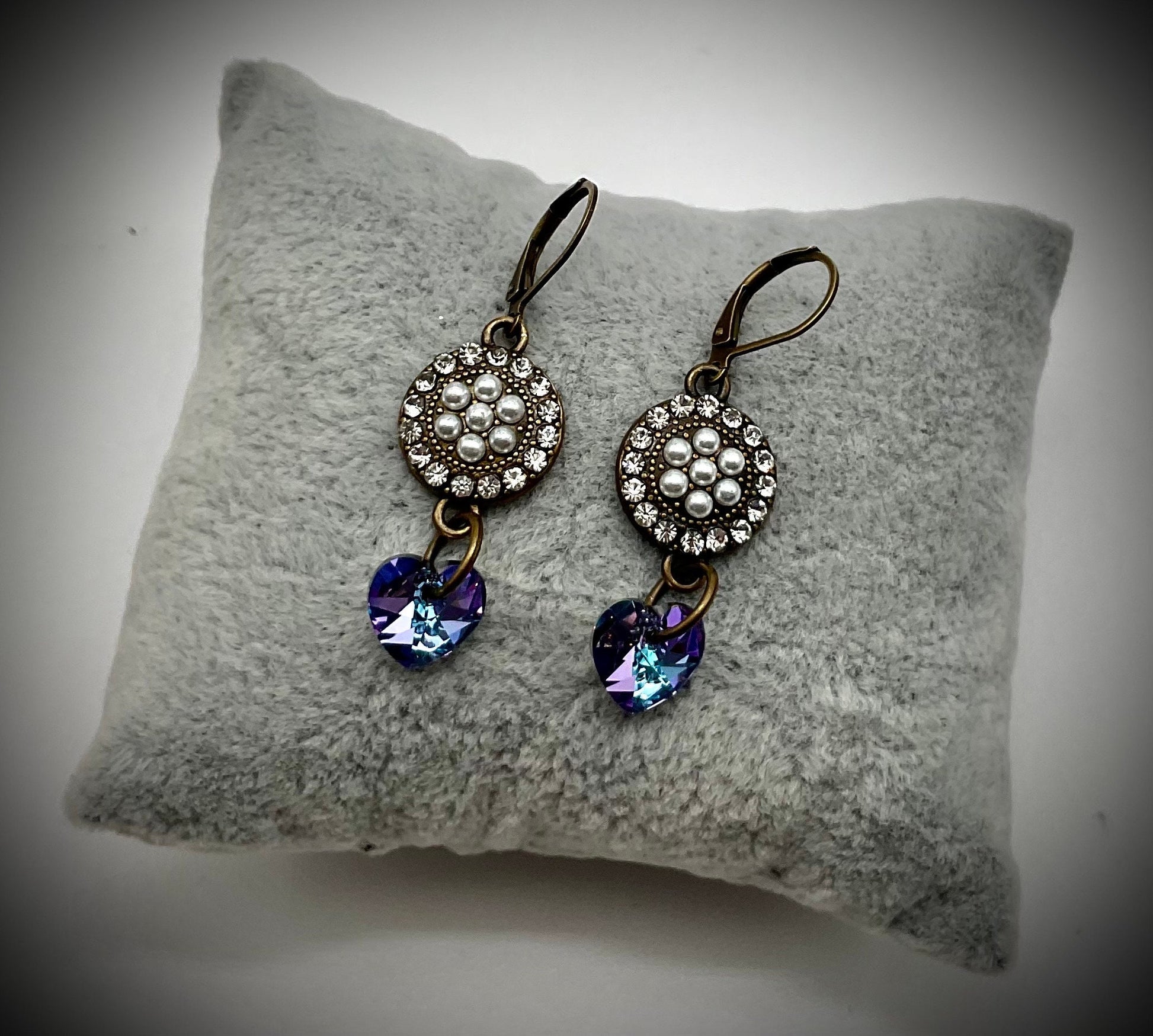 Purple Genuine Swarovski Crystal Drop Dangle Earrings