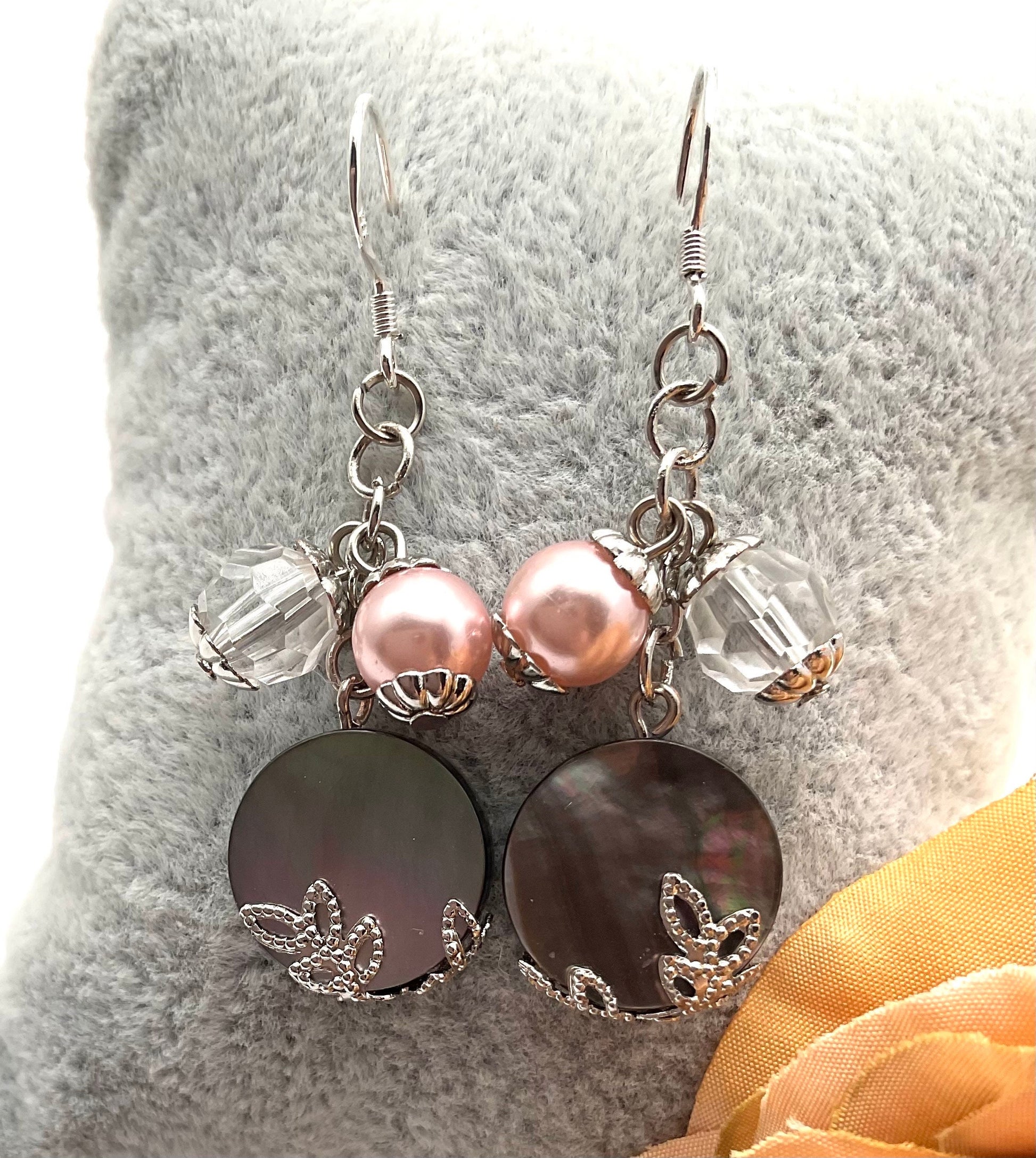 Mother of Pearl Dangle Earrings with Sterling Silver Ear Wires