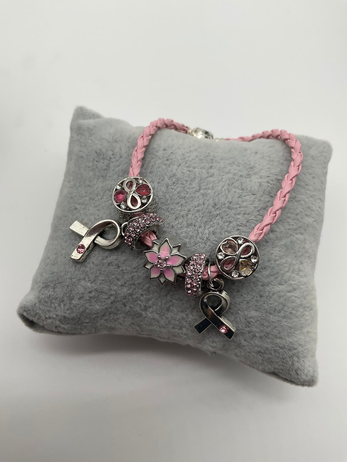 Breast Cancer Awareness and Survivor Crystal Bracelet - Pandora Style