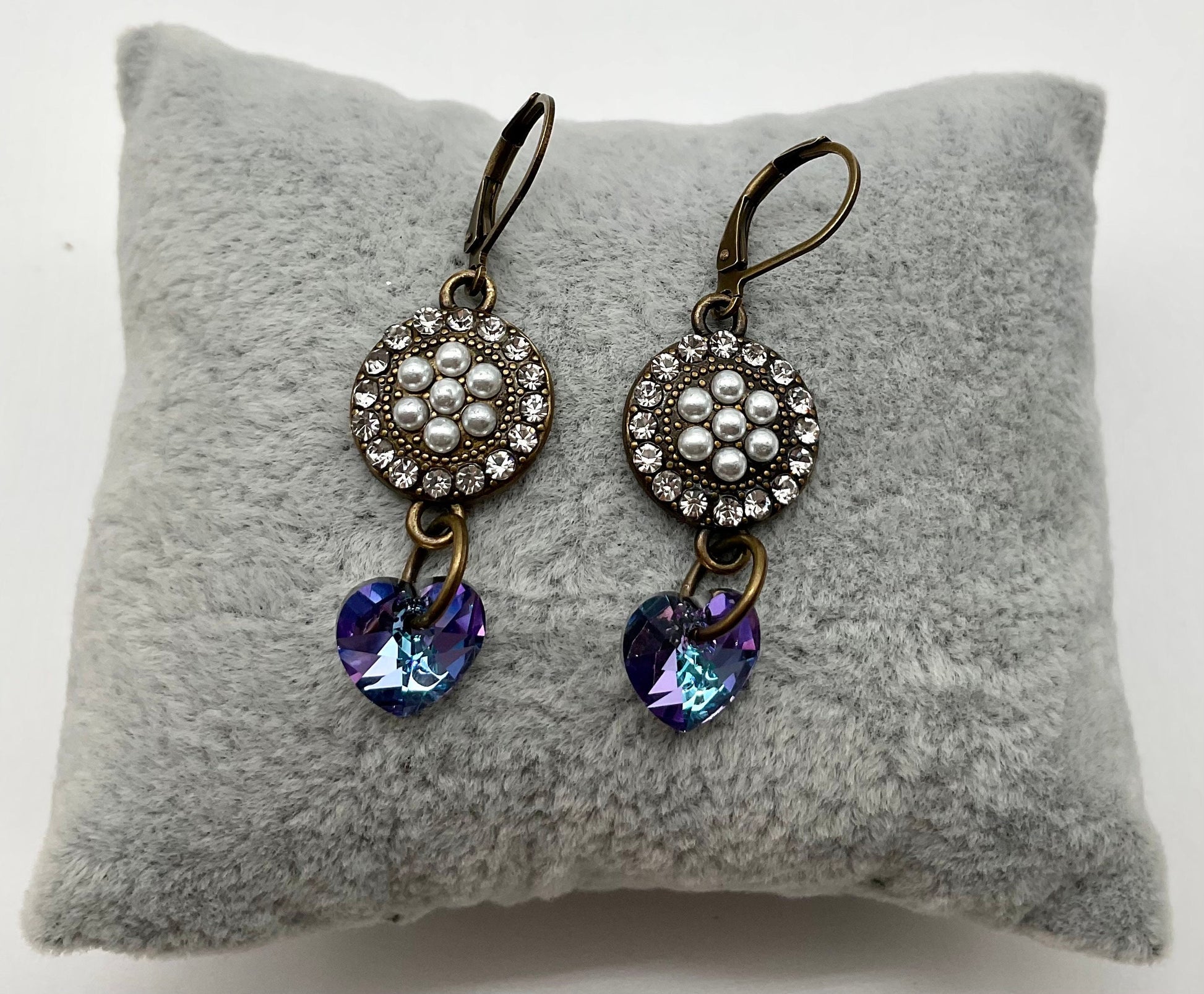 Purple Genuine Swarovski Crystal Drop Dangle Earrings