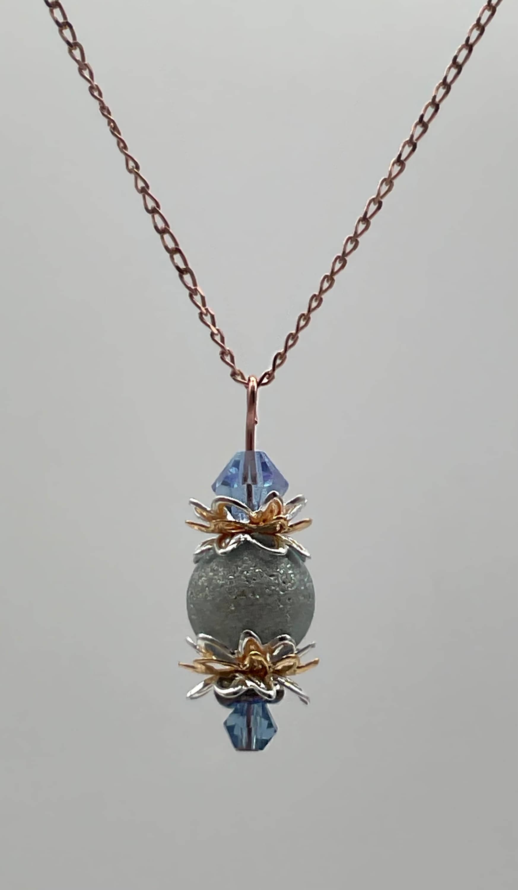 Pick - A - Pineapple Charleston Style Powder Blue Necklace Jewelry