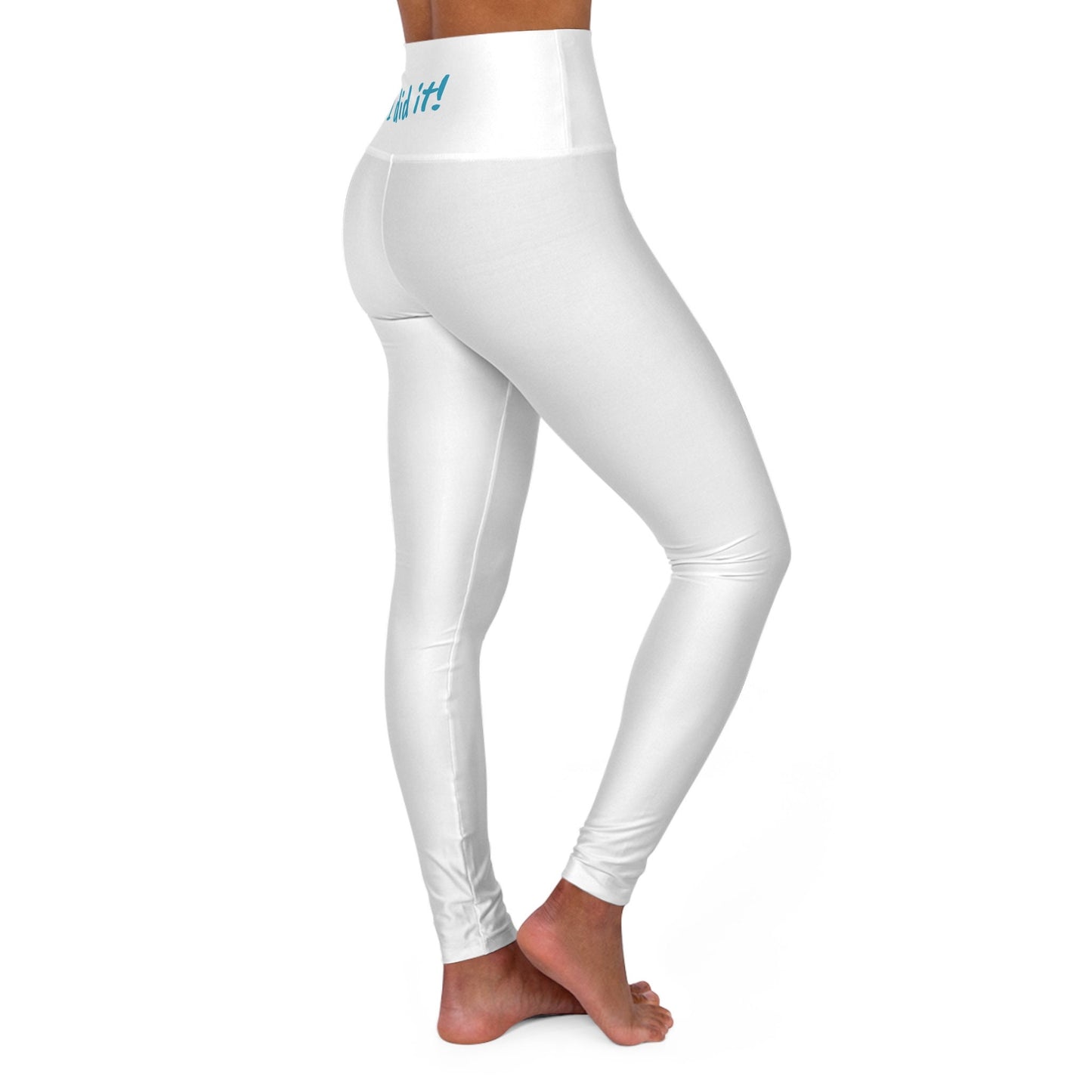 High Waisted Yoga Leggings (AOP) - White