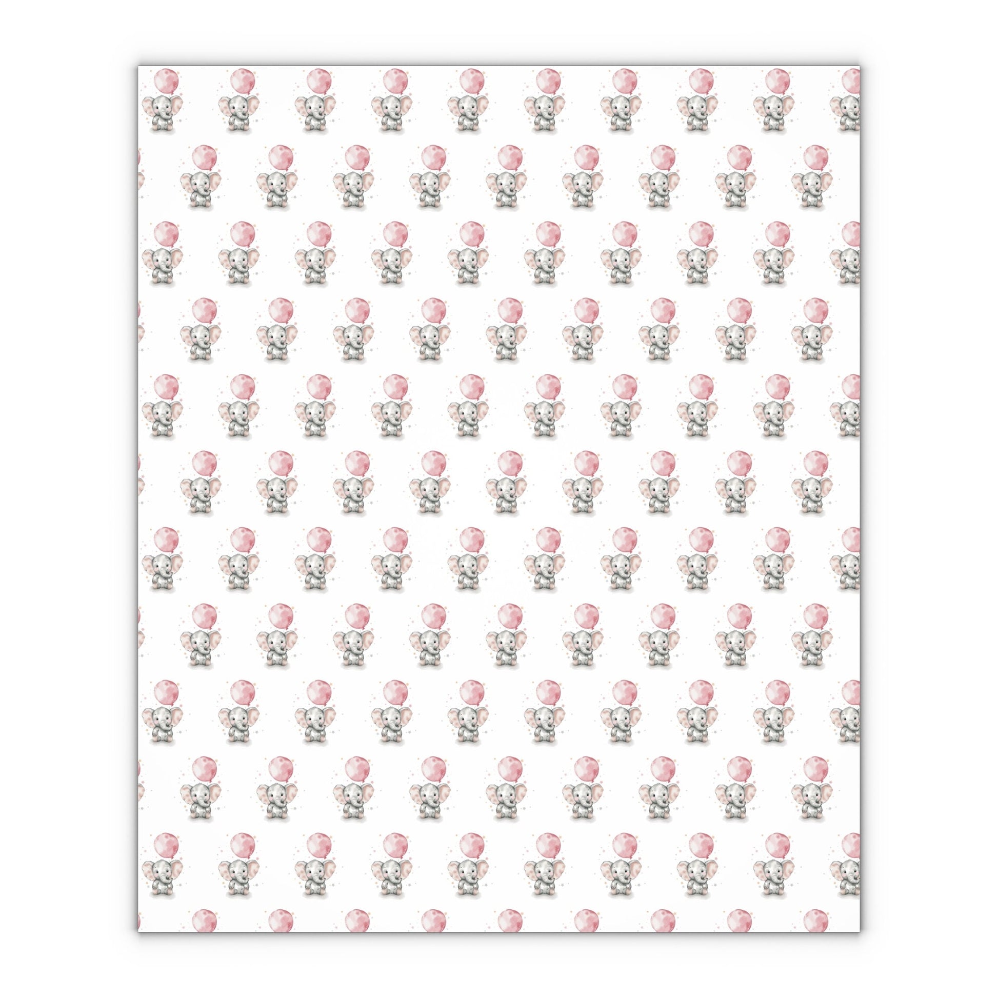 Gift Wrapping Paper Sheets, 1pc - Baby Elephant - Baby Gift Wrap