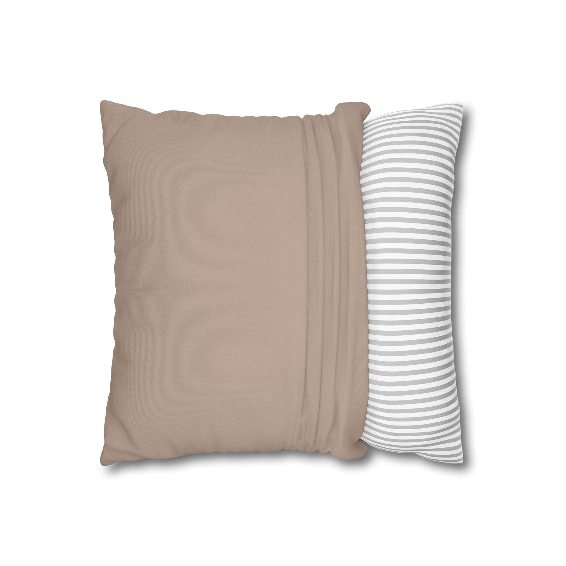 Square Poly Canvas Pillowcase - Tan, Beige, Taupe Palm Tree Design