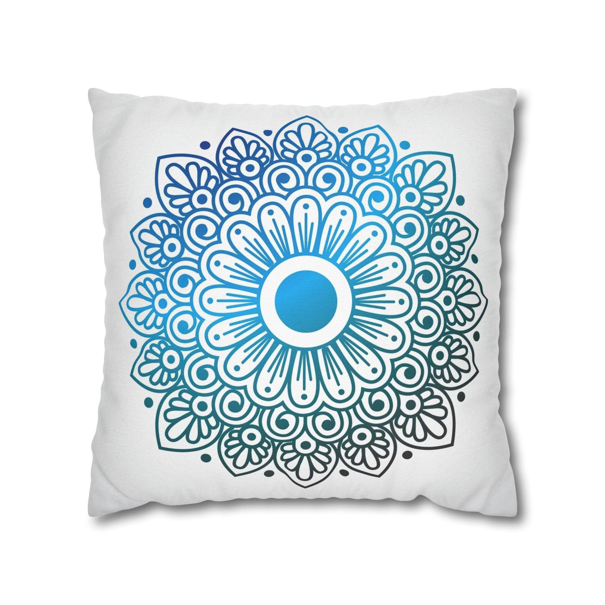 Spun Polyester Square Pillowcase - Aqua