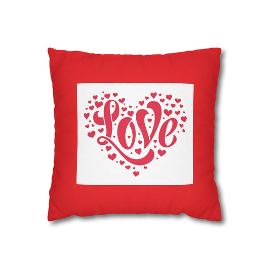 Spun Polyester Square Pillowcase - Love