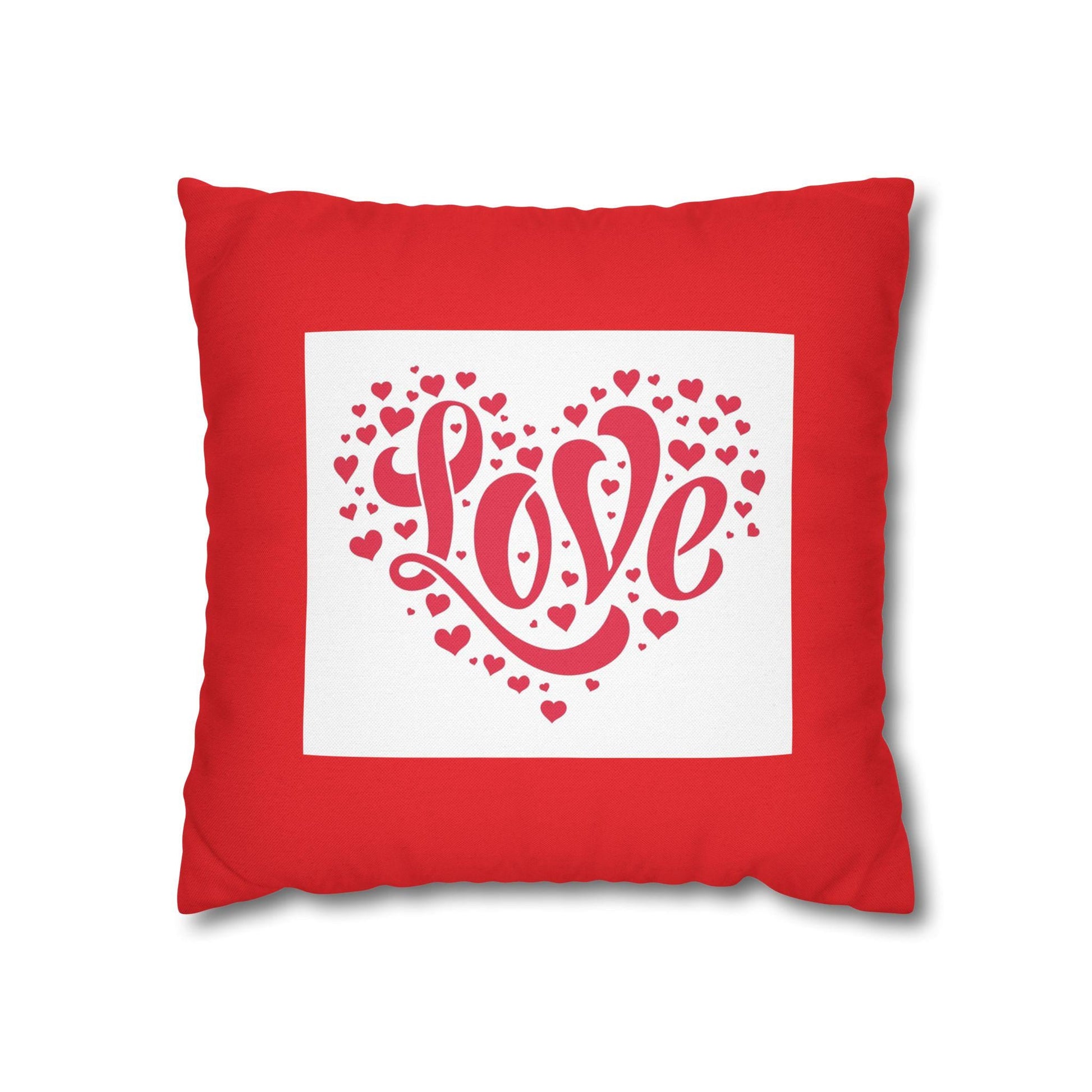 Spun Polyester Square Pillowcase - Love