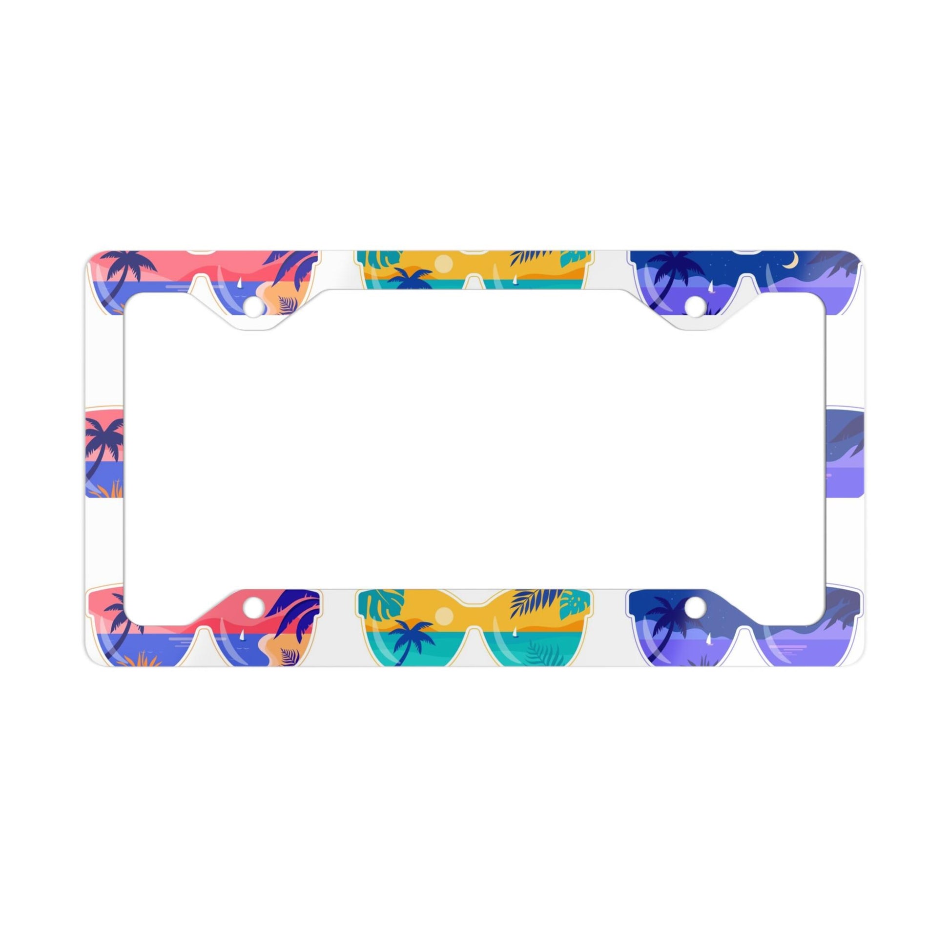 Metal License Plate Frame - SunGlass Beach Theme