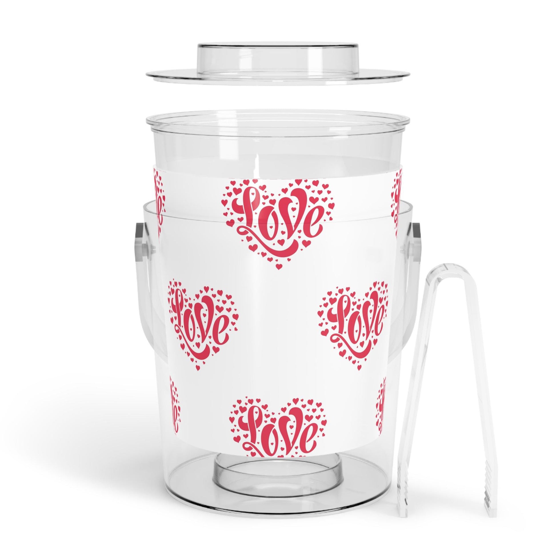 Ice Bucket with Tongs Cooler - Love Theme