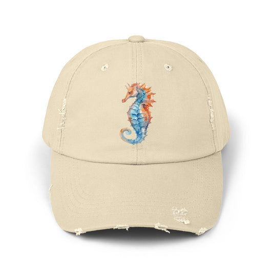 Unisex Distressed Cap - Seahorse Hat