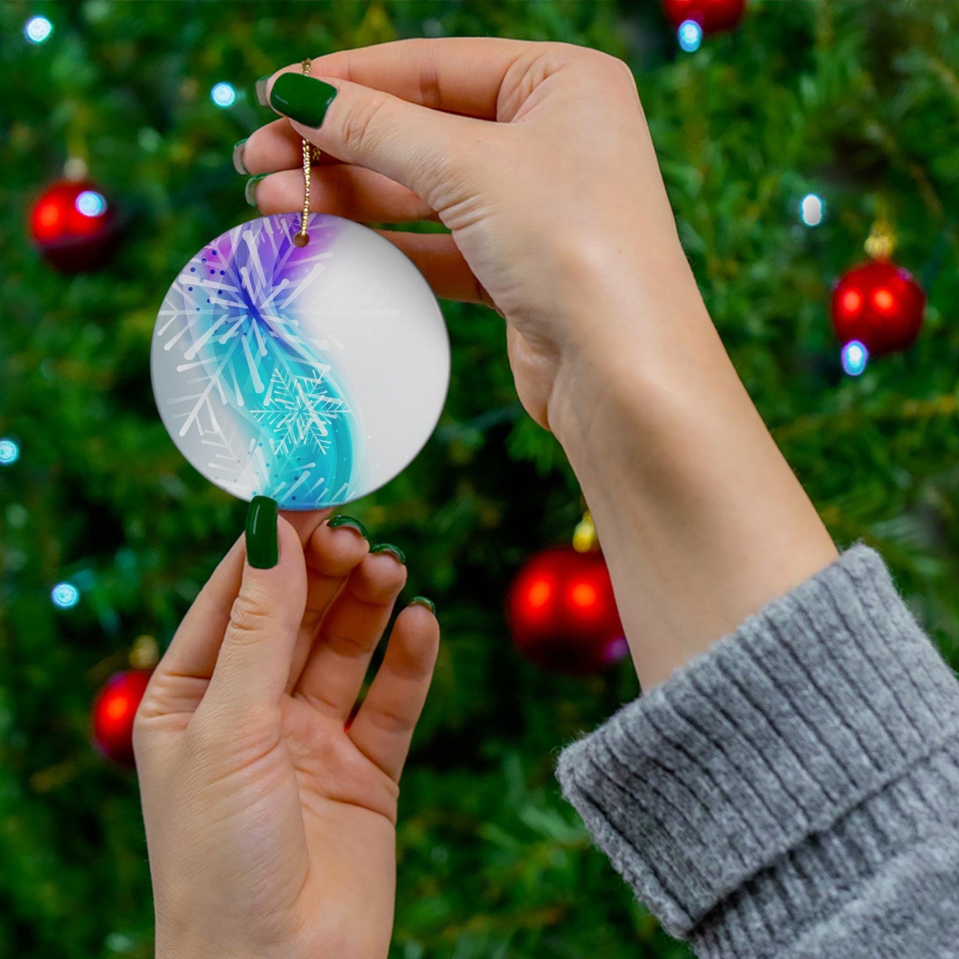 Ceramic Ornament, 4 Shapes Holiday Christmas Tree Decorations