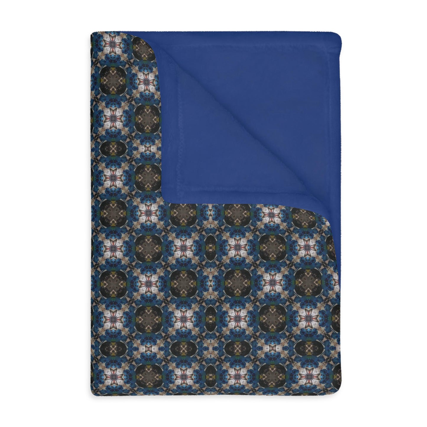 Velveteen Microfiber Blanket (Two-sided print) - Navy Throw