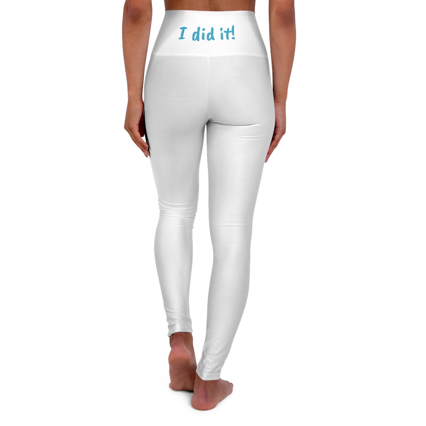 High Waisted Yoga Leggings (AOP) - White