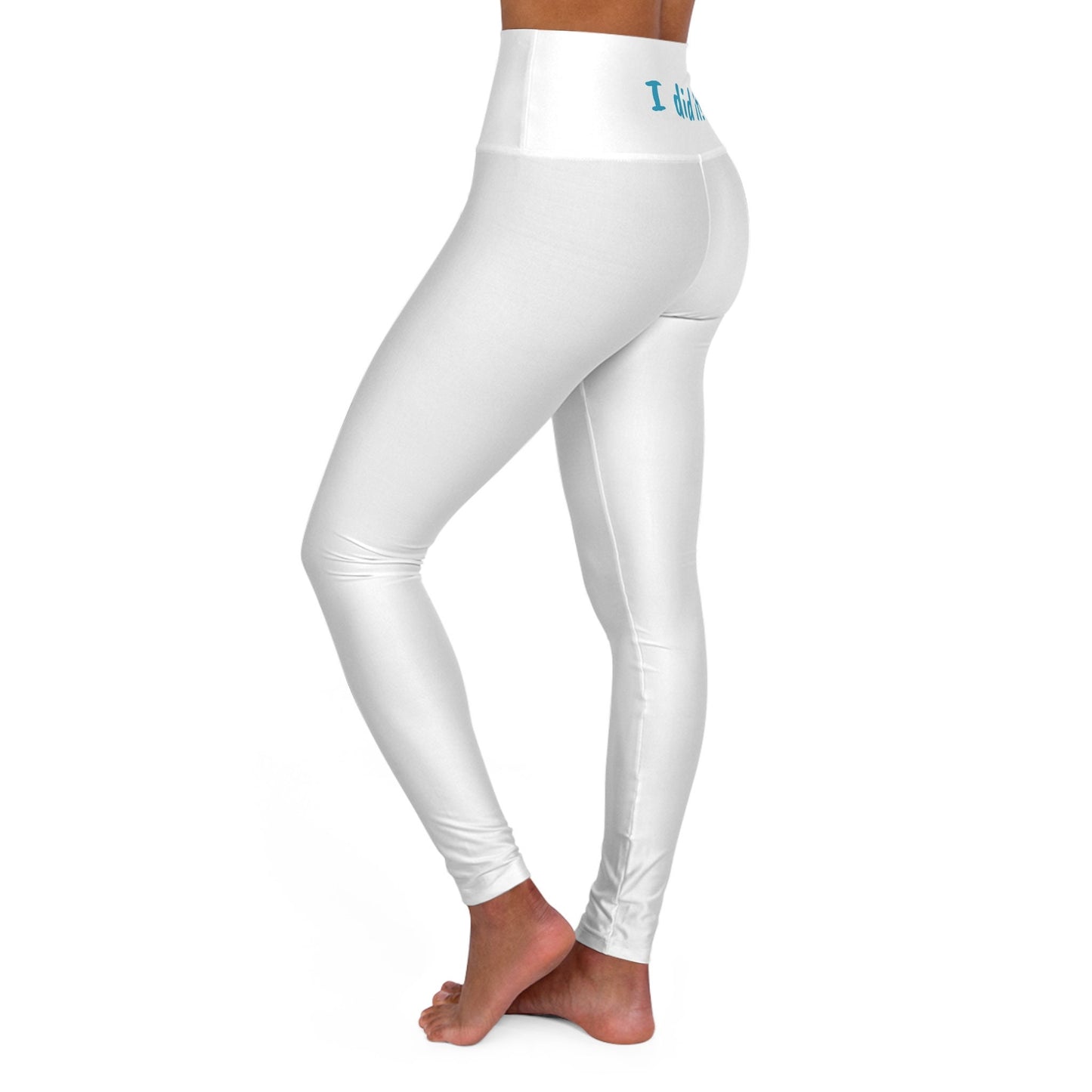 High Waisted Yoga Leggings (AOP) - White