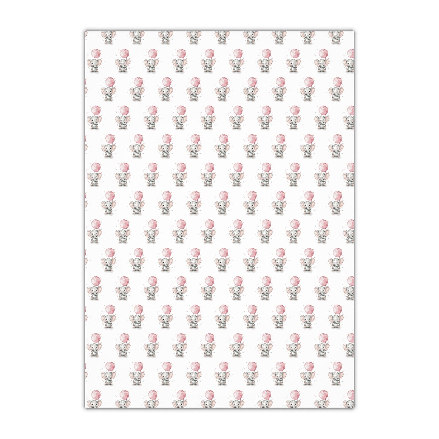 Gift Wrapping Paper Sheets, 1pc - Baby Elephant - Baby Gift Wrap