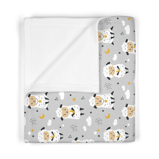 Soft Fleece Baby Blanket - Sheep Swaddle Blanket