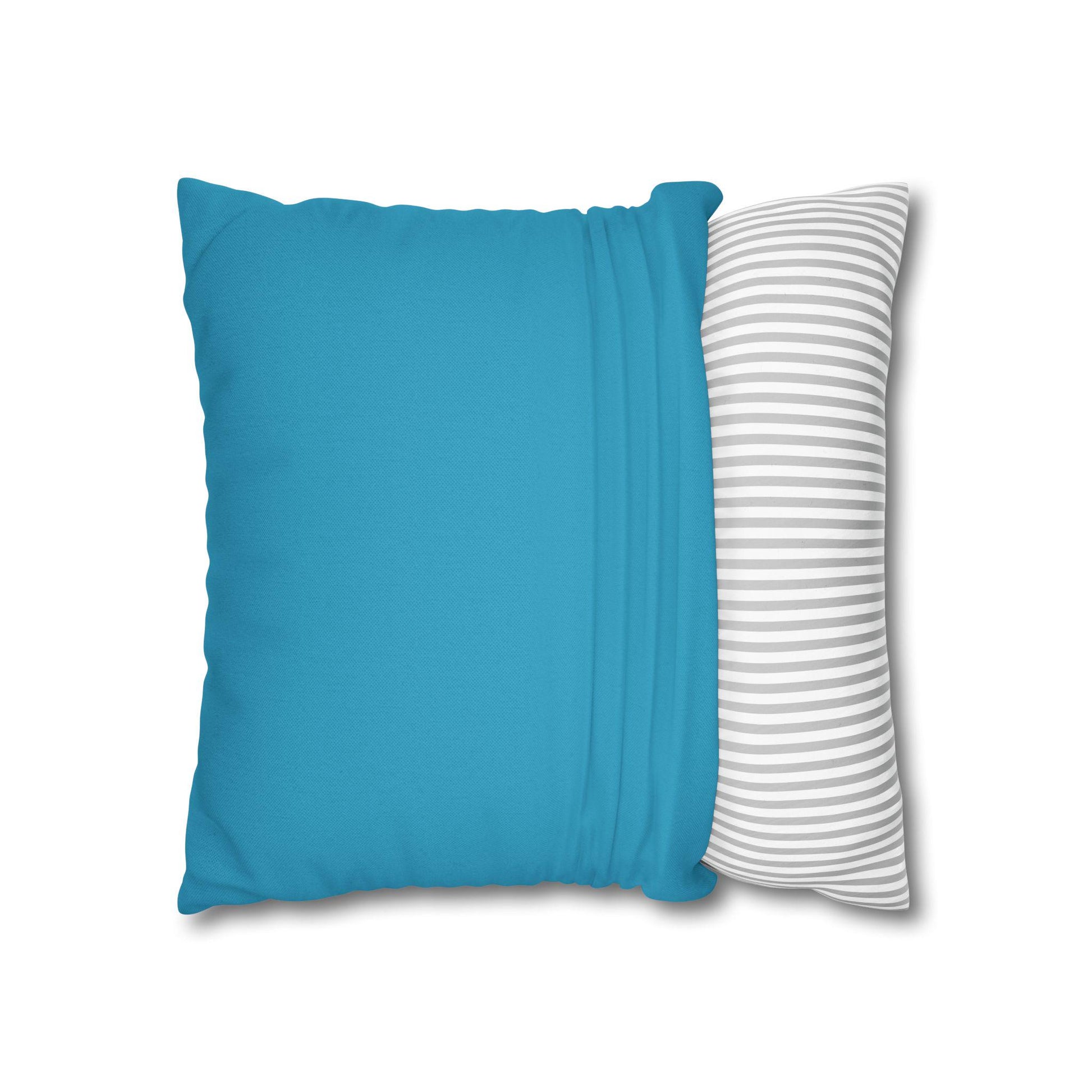 Spun Polyester Square Pillowcase - Aqua