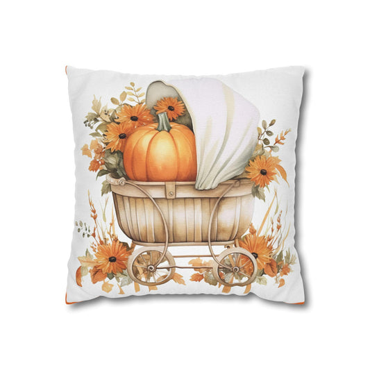 Halloween Square Pillowcase, Fall Decor, Thanksgiving Pillow Cover, Spun Polyester Cushion Case, Autumn Home Decor, Trick or Treat Pillow