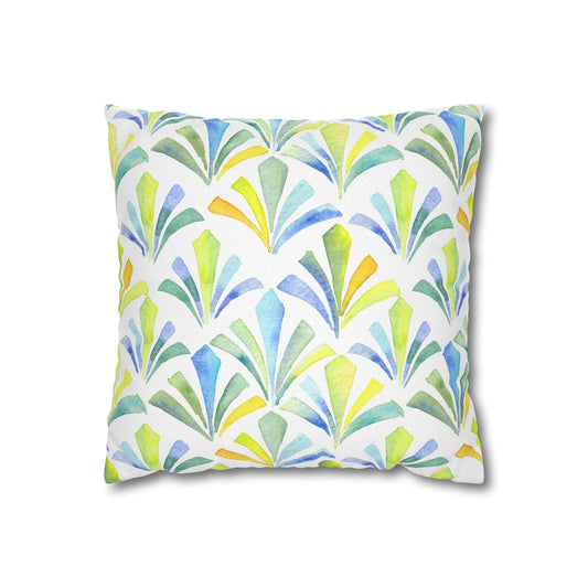 Spun Polyester Square Pillowcase - Lemon Yellow Designer Pillowcase