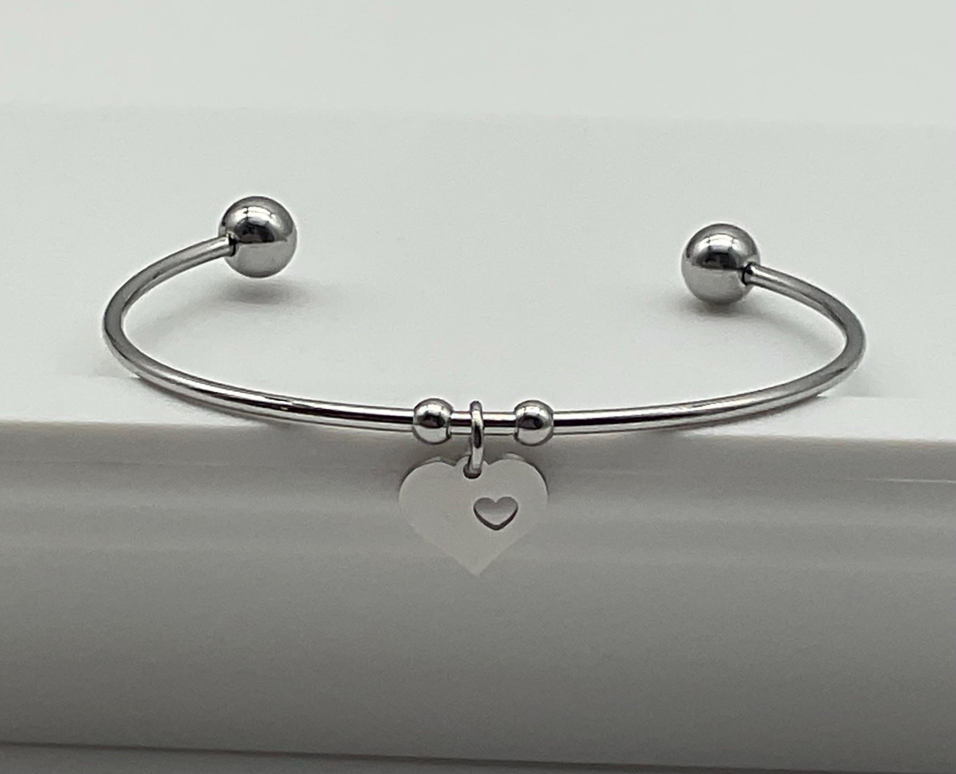 Love Heart Stainless Steel Bracelet - Can be Personalized